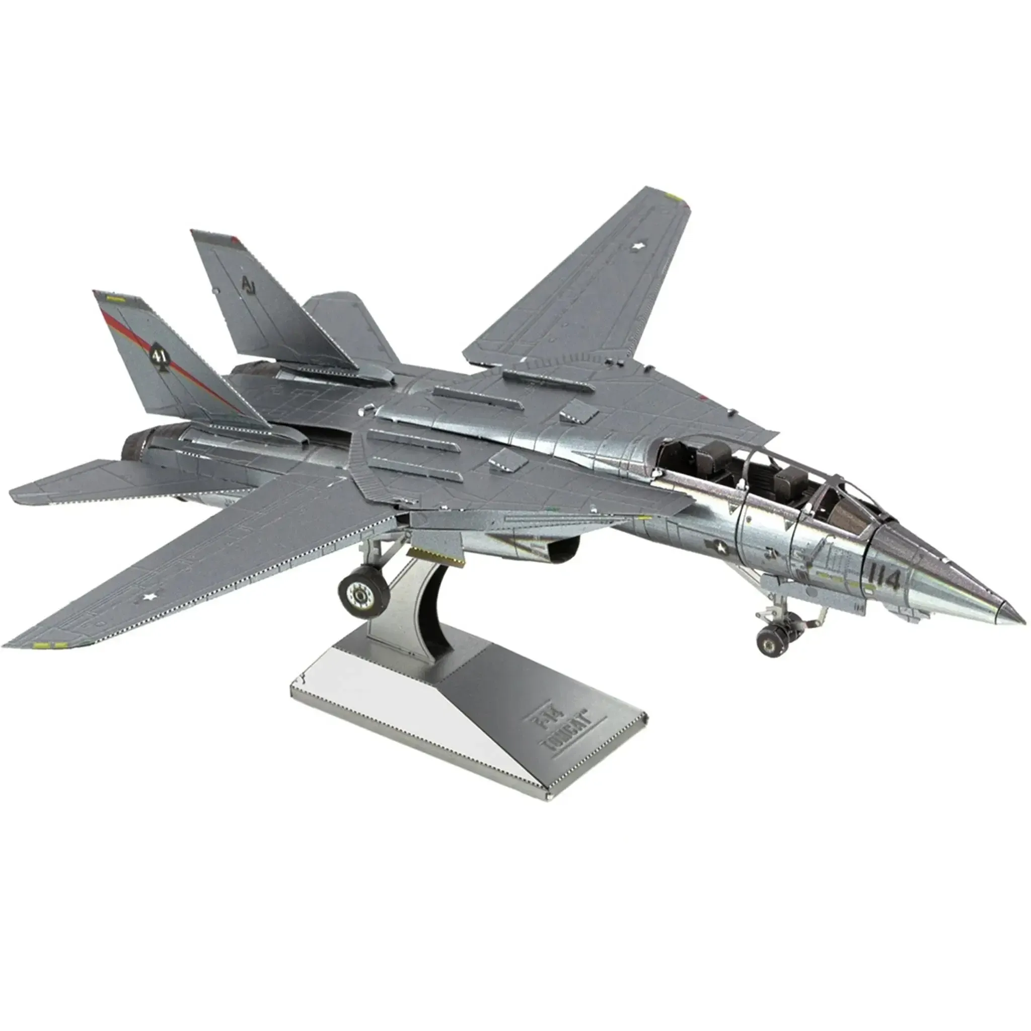 The United States Navy - Grumman F-14 Tomcat Fighter Jet 3D Figure Model Kit (1:130 Scale, Steel, Hard Difficulty) - Fascinations - Metal Earth Series - (2024) - Image 6