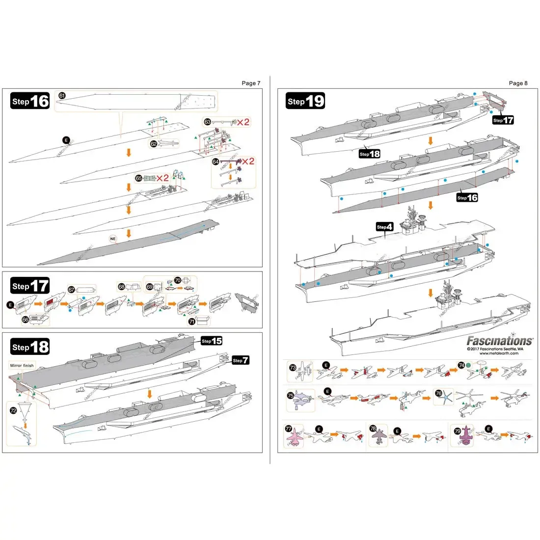 The United States Navy - Unpainted USS Theodore Roosevelt CVN-71 Aircraft Carrier Ship Figure Model Kit (Steel, Expert Difficulty) - Fascinations - Metal Earth Premium Series - Image 10