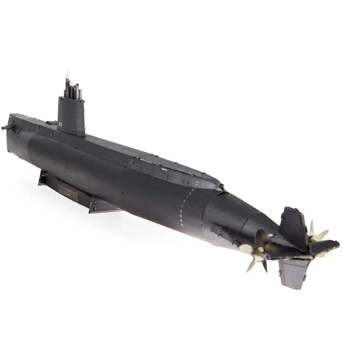 The United States Navy - USS Nautilus Nuclear Powered Submarine Ship Figure Model Kit (1:342 Scale, Steel, Challenging Difficulty) - Fascinations - Metal Earth Premium Series - Image 6