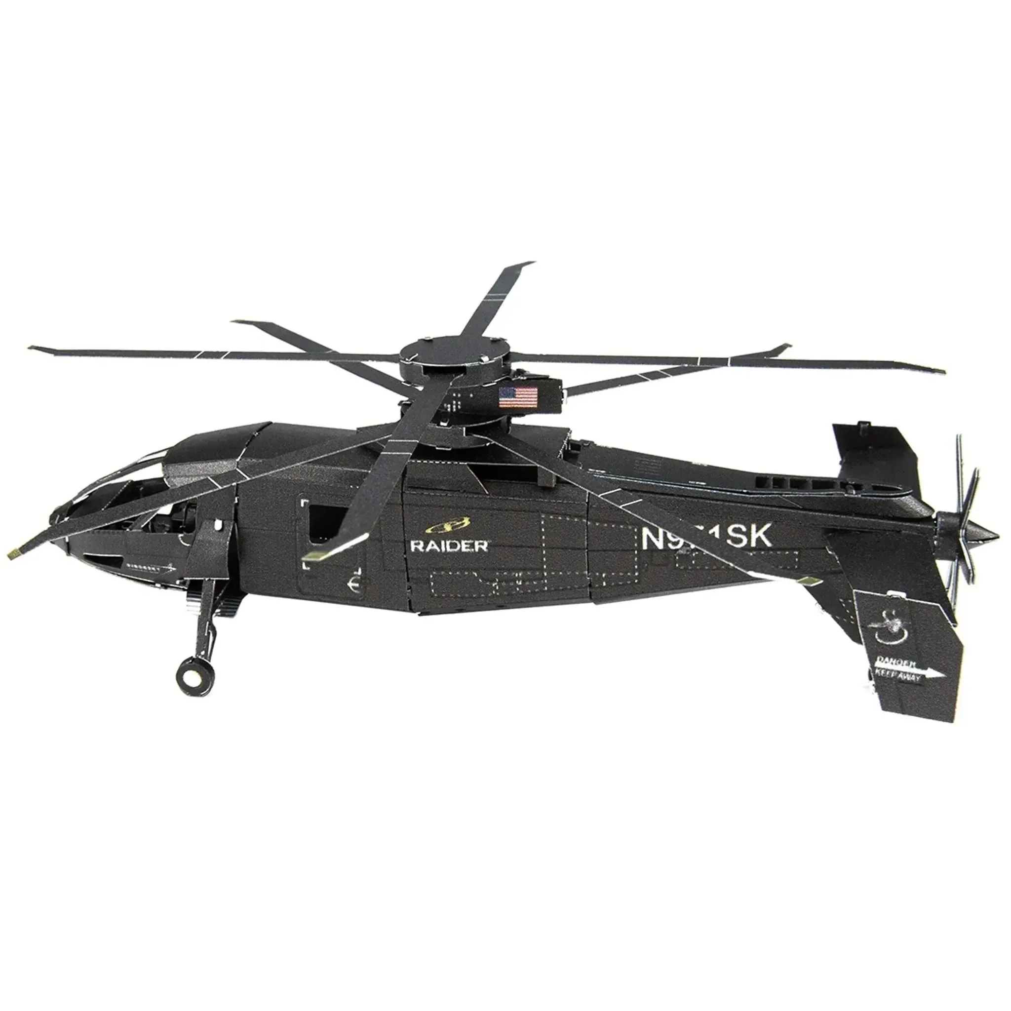 The United States - Sikorsky S-97 Raider Helicopter 3D Figure Model Kit (1:88 Scale, Steel, Hard Difficulty) - Fascinations - Metal Earth Series - (2020) - Image 3