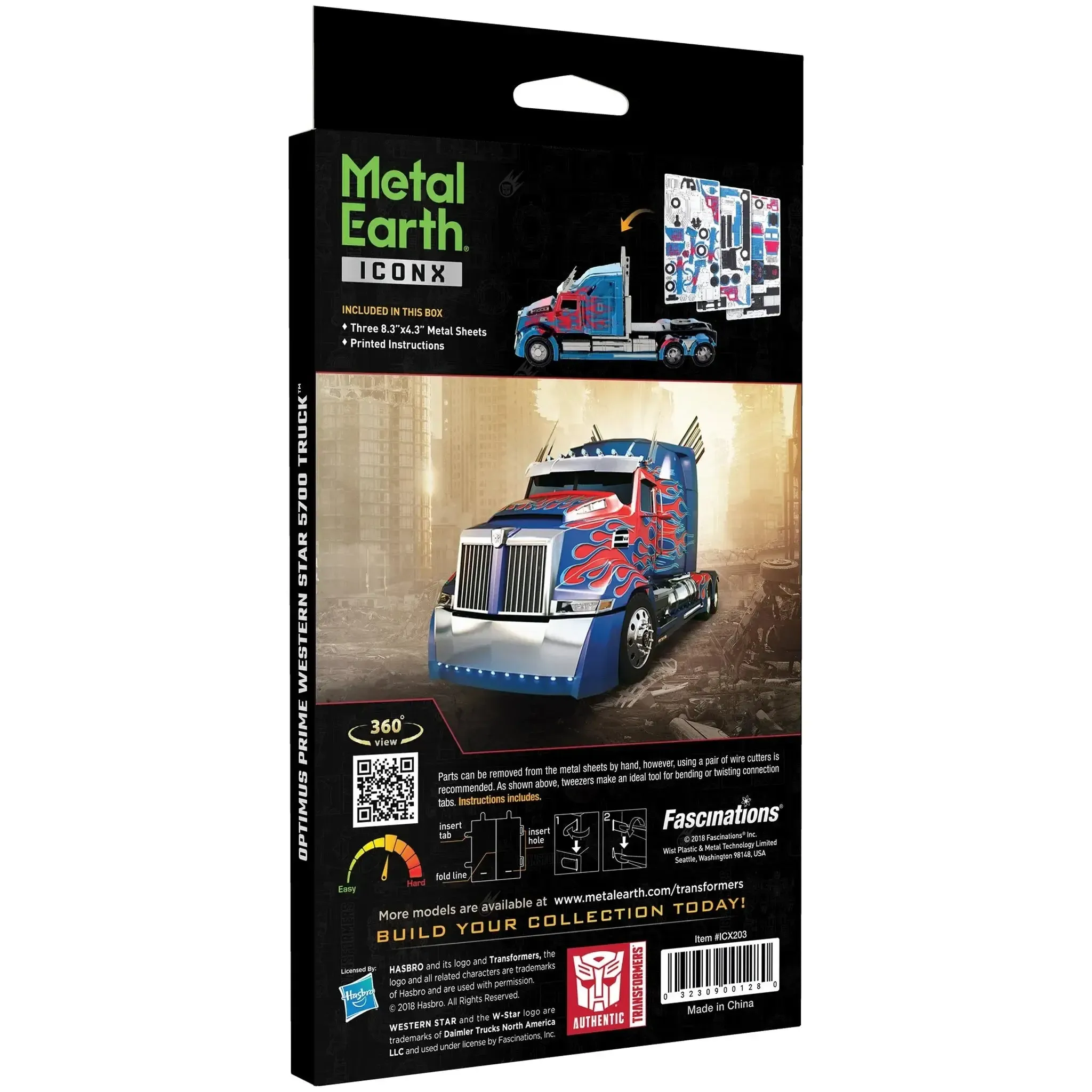 Transformers: The Last Knight - Optimus Prime Western Star 5700 Truck 3D Vehicle Model Kit (Steel, Moderate Difficulty) - Fascinations - Metal Earth Iconx Premium Series - (2020) - Image 3