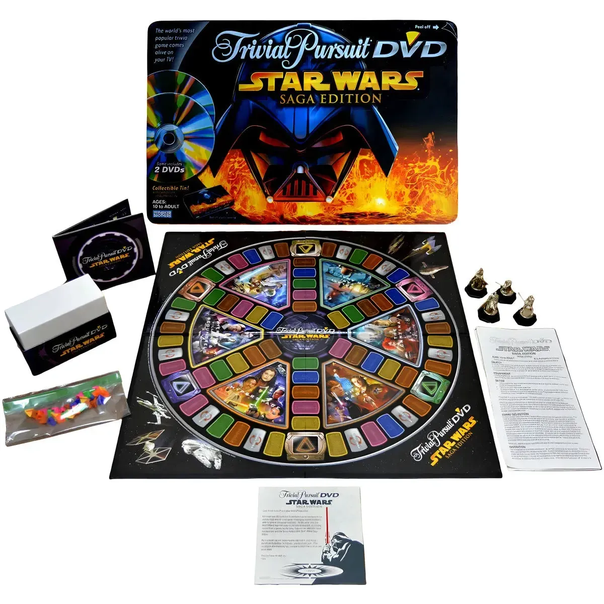 Trivial Pursuit DVD: Star Wars Saga Edition - Trivia Star Wars Board Game for Family, Adults, and Children (2-4 Players, Ages 10+) - Parker Brothers - Toys R Us Exclusive (2005) - Image 2