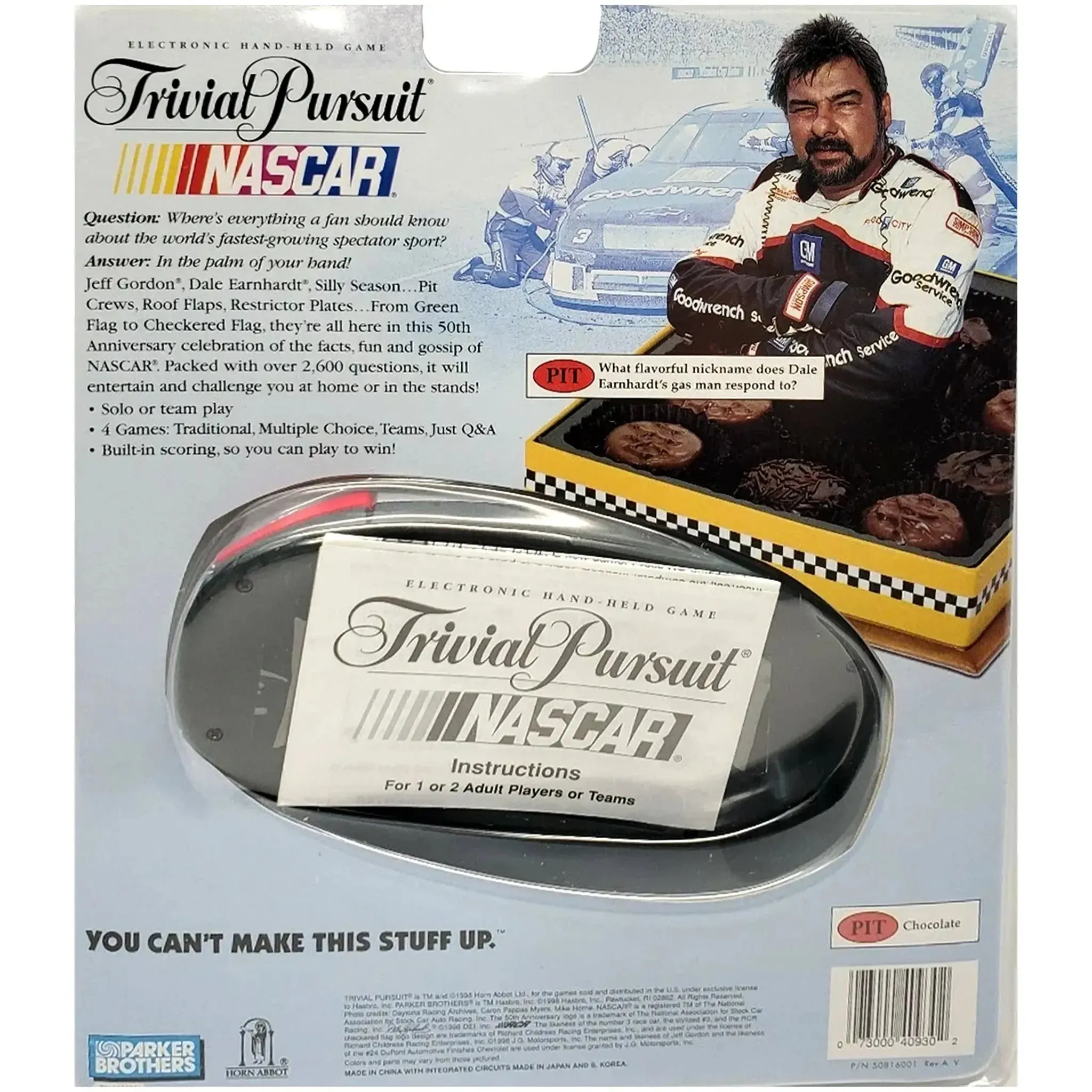 Trivial Pursuit [NASCAR] - Electronic Handheld Game - Parker Brothers - 50th Anniversary Edition - (1998) - Image 3