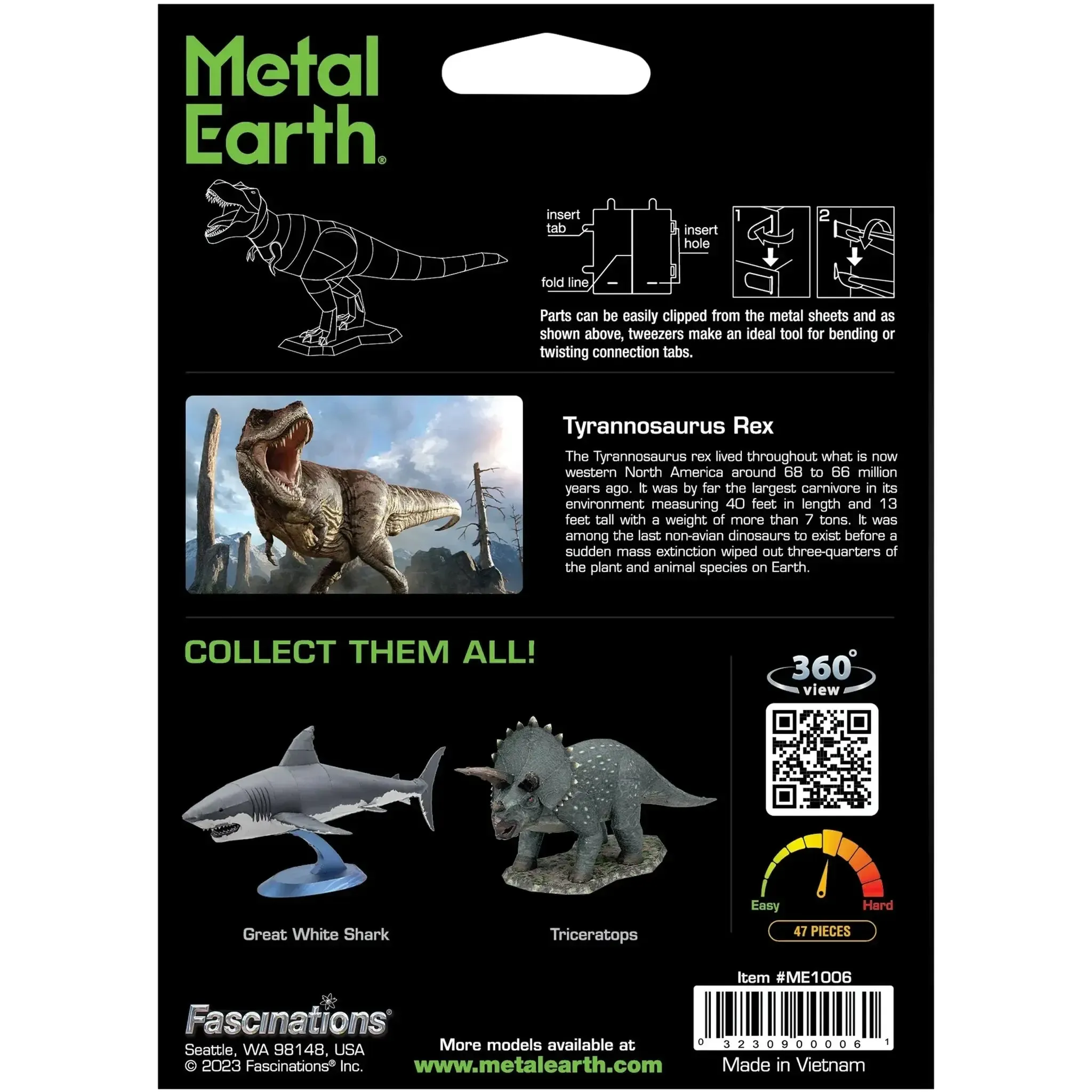 Tyrannosaurus Rex Dinosaur 3D Figure Model Kit (Steel, Moderate Difficulty) - Fascinations - Metal Earth Series - (2024) - Image 3