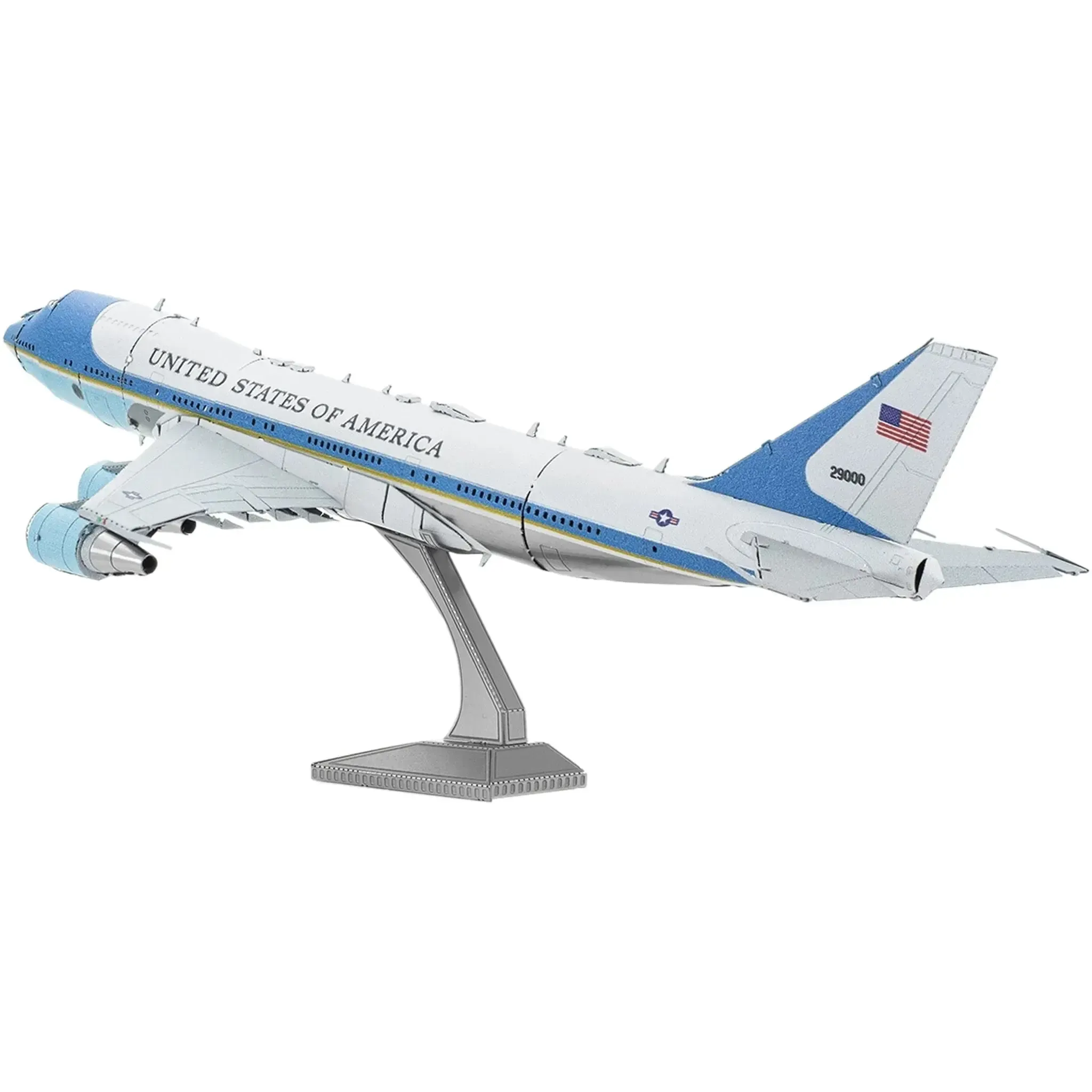 United States Air Force - Air Force One Boeing 747 Aircraft 3D Figure Model Kit (1:397 Scale, Steel, Moderate Difficulty) - Fascinations - Metal Earth Series - (2024) - Image 4