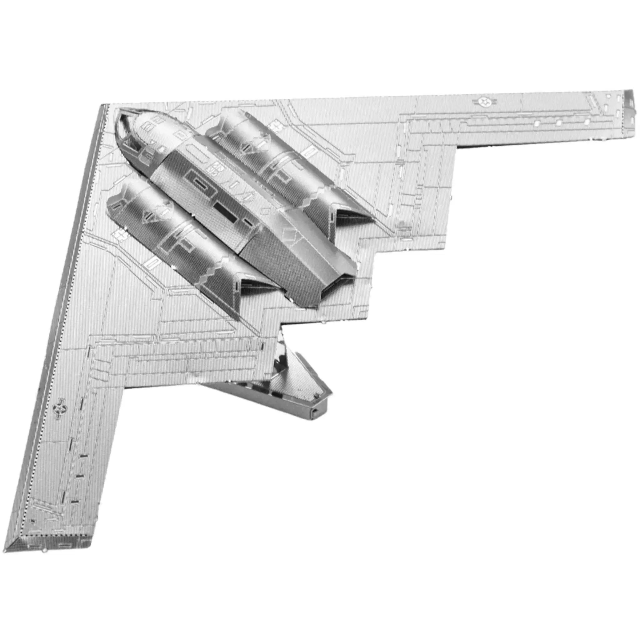 United States Air Force - Northrop Grumman B-2A Spirit Stealth Bomber Figure Model Kit (Steel, Easy-Moderate Difficulty) - Fascinations - Metal Earth Premium Series - (2024) - Image 5