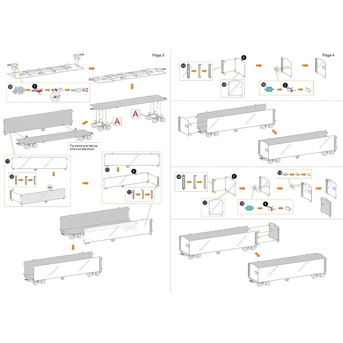 Unpainted Freight Train with Engine & 4 Cars Figure Model Kit Gift Set (Steel, Challenging Difficulty) - Fascinations - Metal Earth Premium Series - Image 7