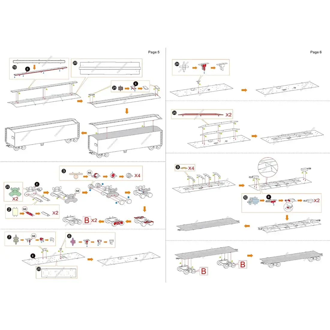 Unpainted Freight Train with Engine & 4 Cars Figure Model Kit Gift Set (Steel, Challenging Difficulty) - Fascinations - Metal Earth Premium Series - Image 8