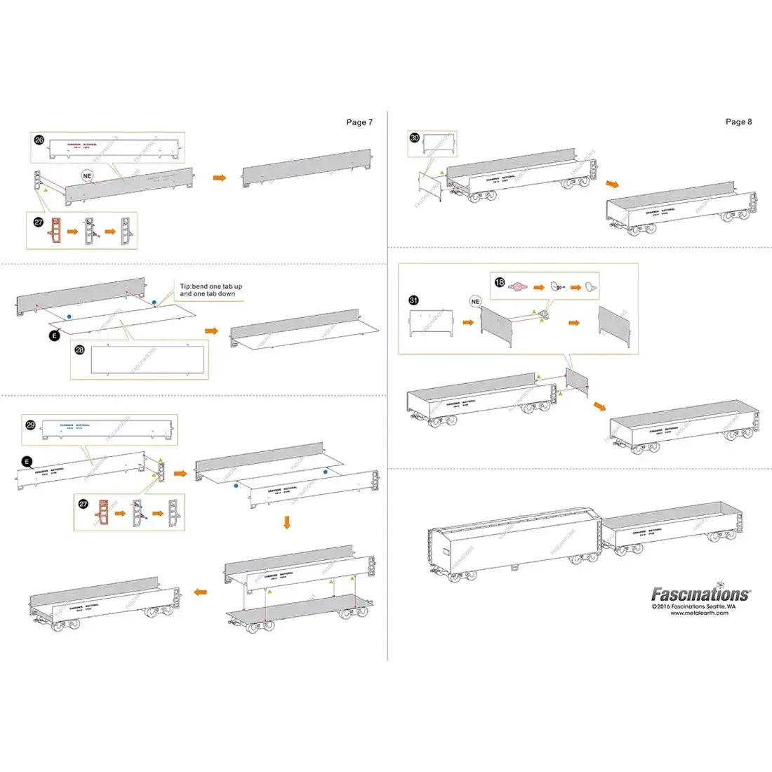 Unpainted Freight Train with Engine & 4 Cars Figure Model Kit Gift Set (Steel, Challenging Difficulty) - Fascinations - Metal Earth Premium Series - Image 9