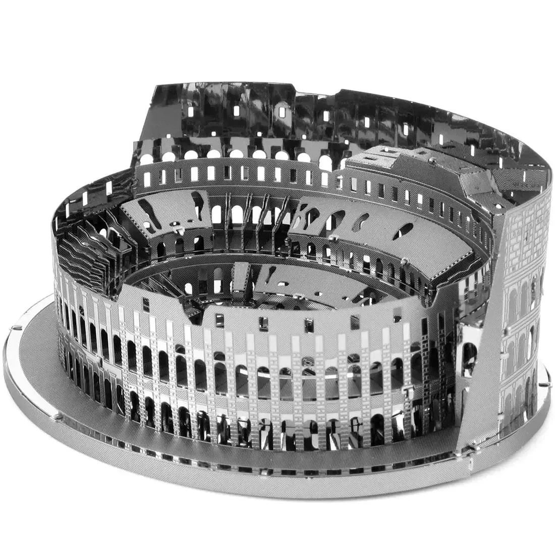 Unpainted Roman Colosseum Ruins Figure Model Kit (Steel, Challenging Difficulty) - Fascinations - Metal Earth Premium Series - Image 2