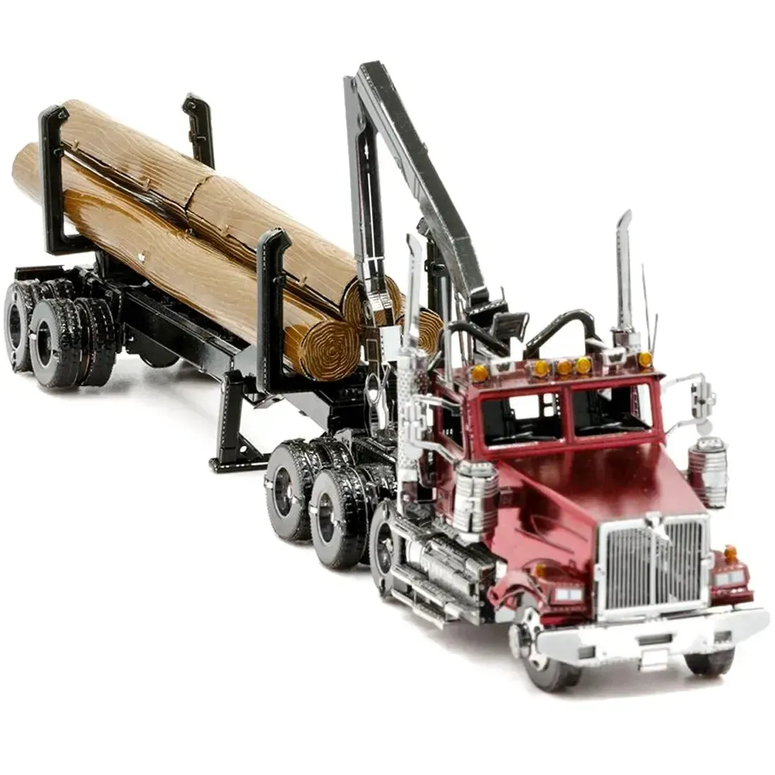 Western Star - 4900SF Log Truck & Trailer Figure Model Kit (Steel, Challenging Difficulty) - Fascinations - Metal Earth Premium Series - Image 4