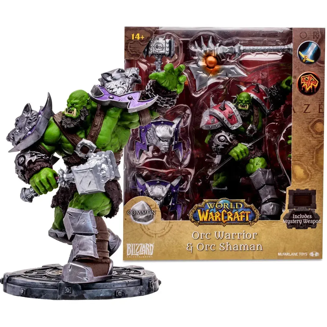 World of Warcraft - Orc Warrior & Orc Shaman with Mystery Weapon Action Figure (1:12 Scale) - McFarlane Toys - Image 2