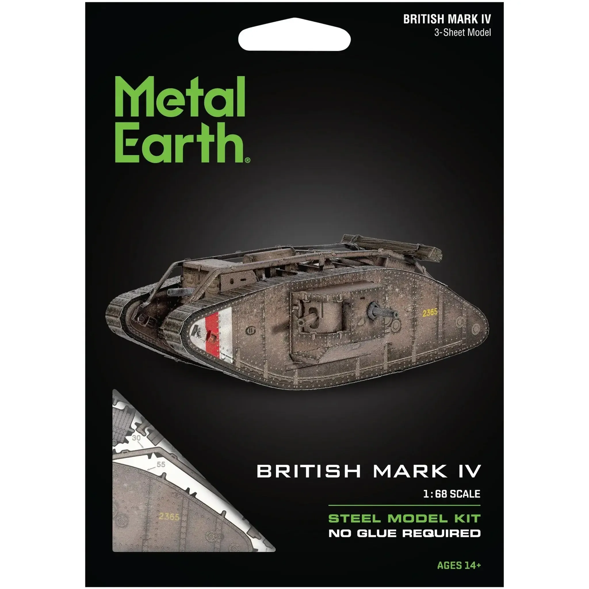 World War I - British Mark IV Tank Figure Model Kit (1:68 Scale, Steel, Moderate Difficulty) - Fascinations - Metal Earth Series - (2024)
