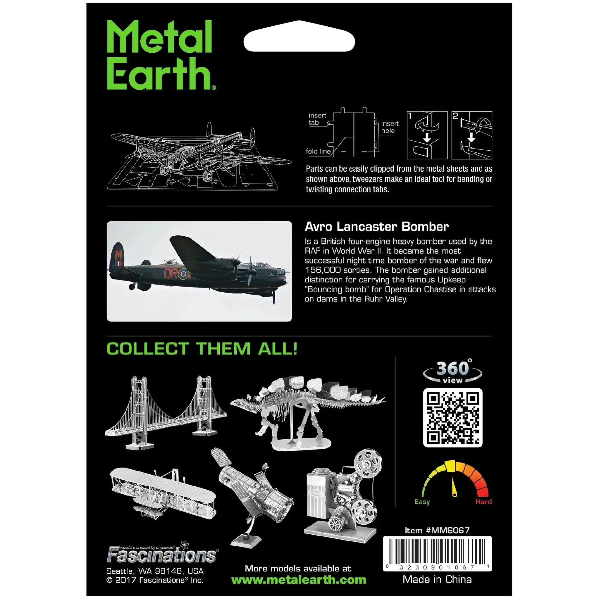 World War II [British Royal Air Force] - Avro Lancaster Bomber Plane Figure Model Kit (Steel, Easy Difficulty) - Fascinations - Metal Earth Series - (2023) - Image 3