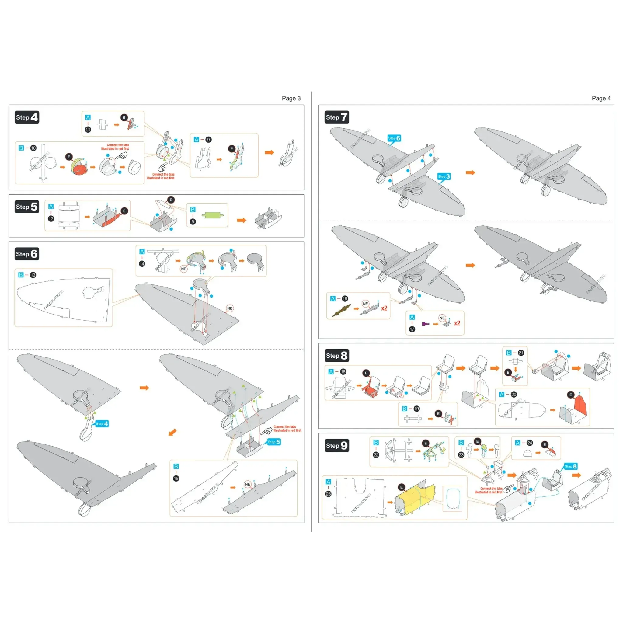 World War II [British Royal Air Force] - Supermarine Spitfire Plane Figure Model Kit (1:65 Scale, Steel, Moderate Difficulty) - Fascinations - Metal Earth Series - (2023) - Image 8