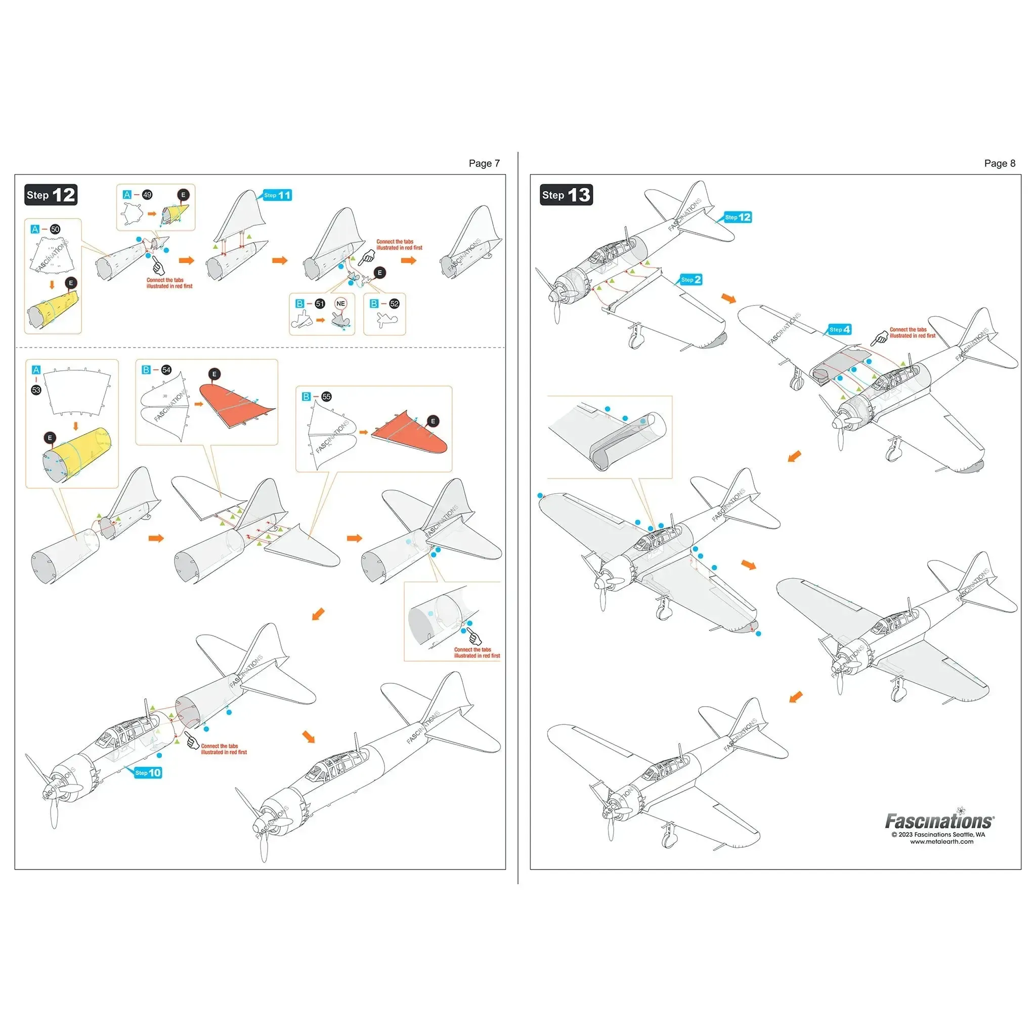 World War II [Imperial Japanese Navy] - Mitsubishi Zero (Colored) Plane 3D Figure Model Kit (1:76 Scale, Steel, Moderate Difficulty) - Fascinations - Metal Earth Series - (2023) - Image 10