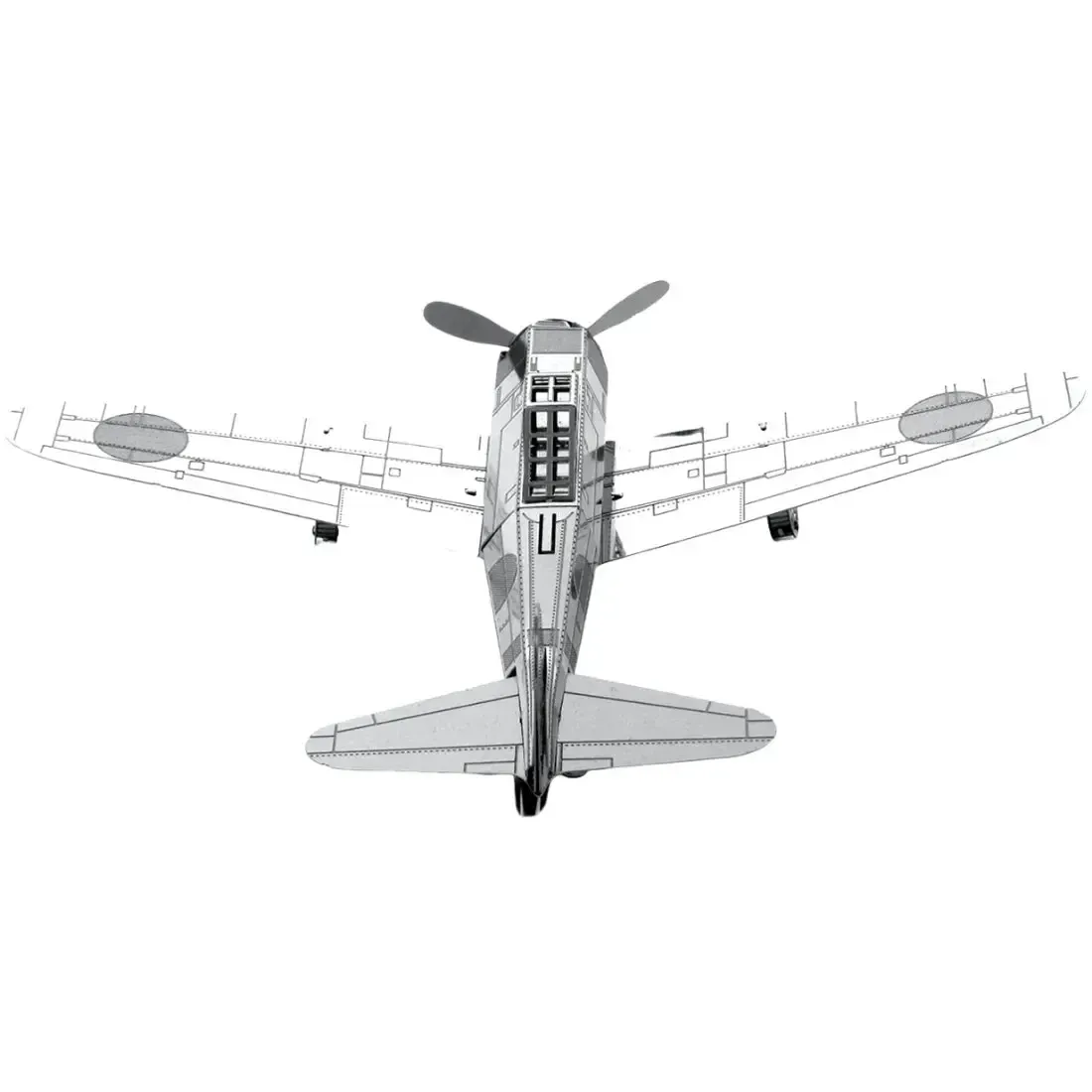 World War II [Imperial Japanese Navy] - Mitsubishi Zero Plane Figure Model Kit (Steel, Moderate Difficulty) - Fascinations - Metal Earth Series - Image 3