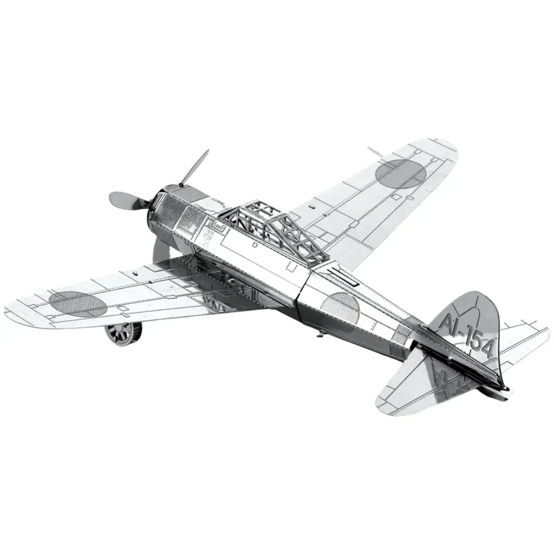 World War II [Imperial Japanese Navy] - Mitsubishi Zero Plane Figure Model Kit (Steel, Moderate Difficulty) - Fascinations - Metal Earth Series - Image 6