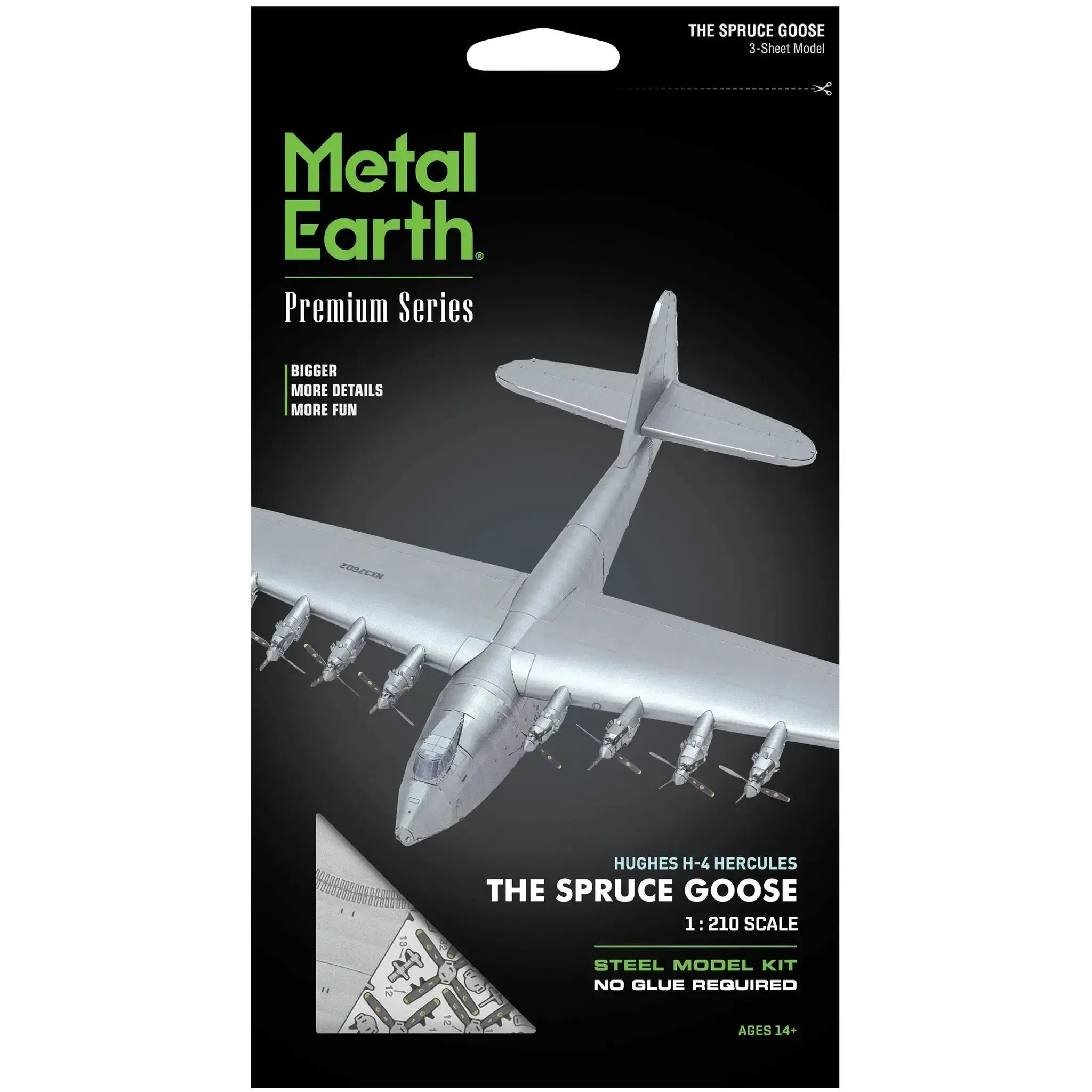 World War II [United States Army Air Forces] - Hughes H-4 Hercules "The Spruce Goose" Aircraft Figure Model Kit (1:210 Scale, Steel, Hard Difficulty) - Fascinations - Metal Earth Premium Series - (2023)