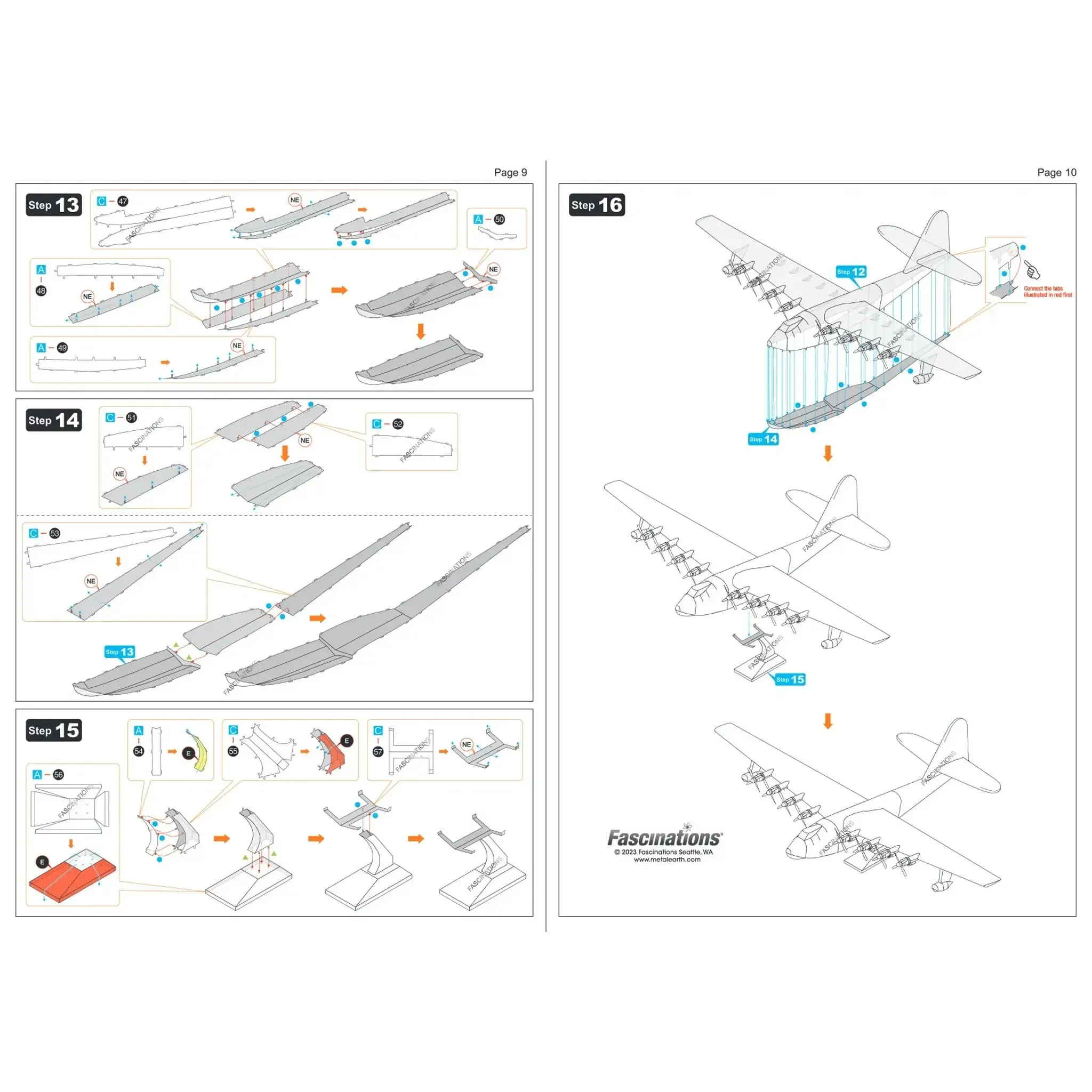 World War II [United States Army Air Forces] - Hughes H-4 Hercules "The Spruce Goose" Aircraft Figure Model Kit (1:210 Scale, Steel, Hard Difficulty) - Fascinations - Metal Earth Premium Series - (2023) - Image 12