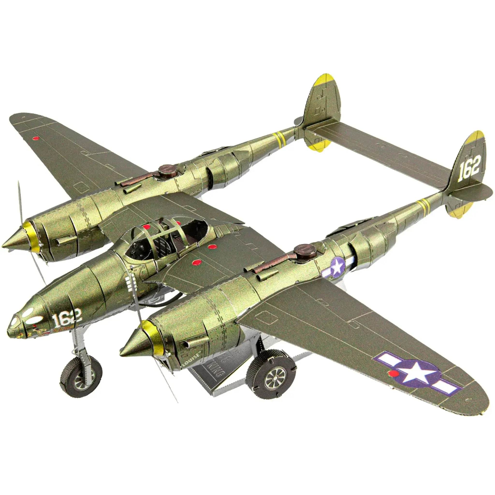 World War II [United States Army Air Forces] - Lockheed Martin P-38 Lightning Fighter Aircraft 3D Figure Model Kit (1:79 Scale, Steel, Moderate Difficulty) - Fascinations - Metal Earth Premium Series - (2023) - Image 2