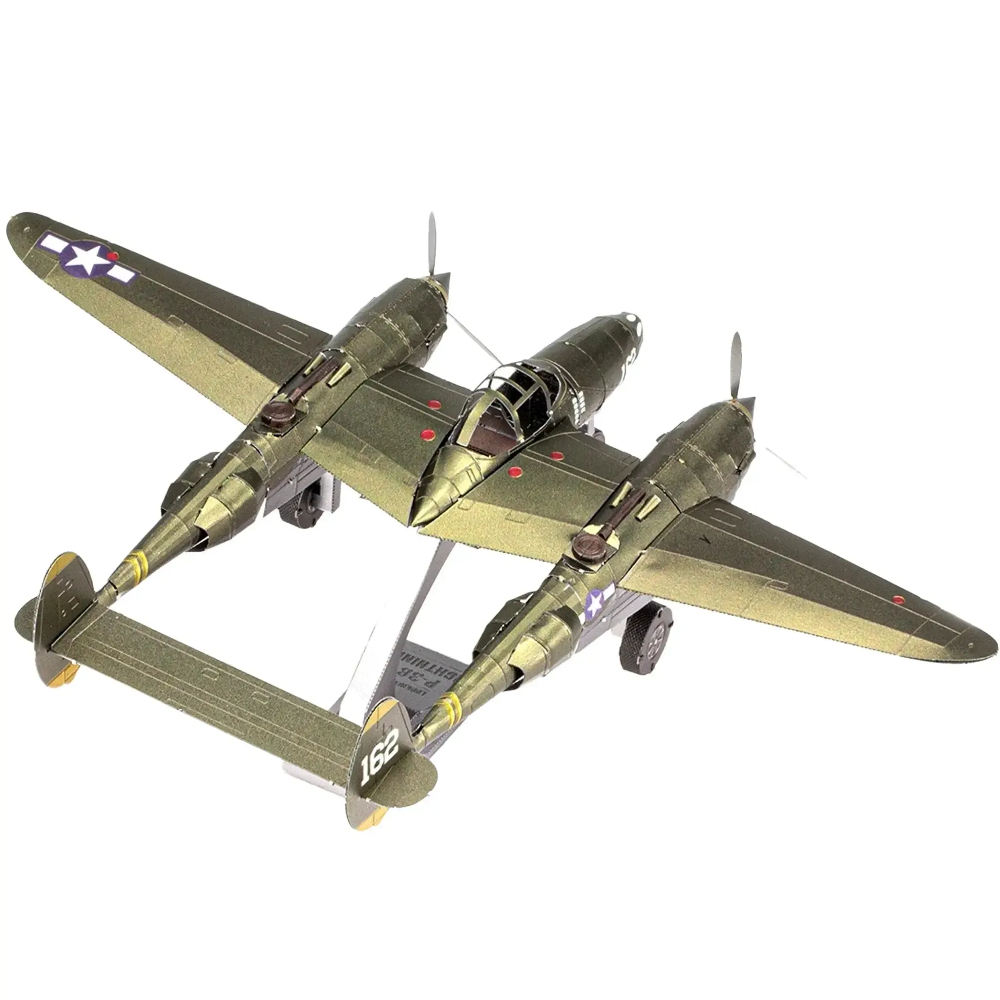 World War II [United States Army Air Forces] - Lockheed Martin P-38 Lightning Fighter Aircraft 3D Figure Model Kit (1:79 Scale, Steel, Moderate Difficulty) - Fascinations - Metal Earth Premium Series - (2023) - Image 5