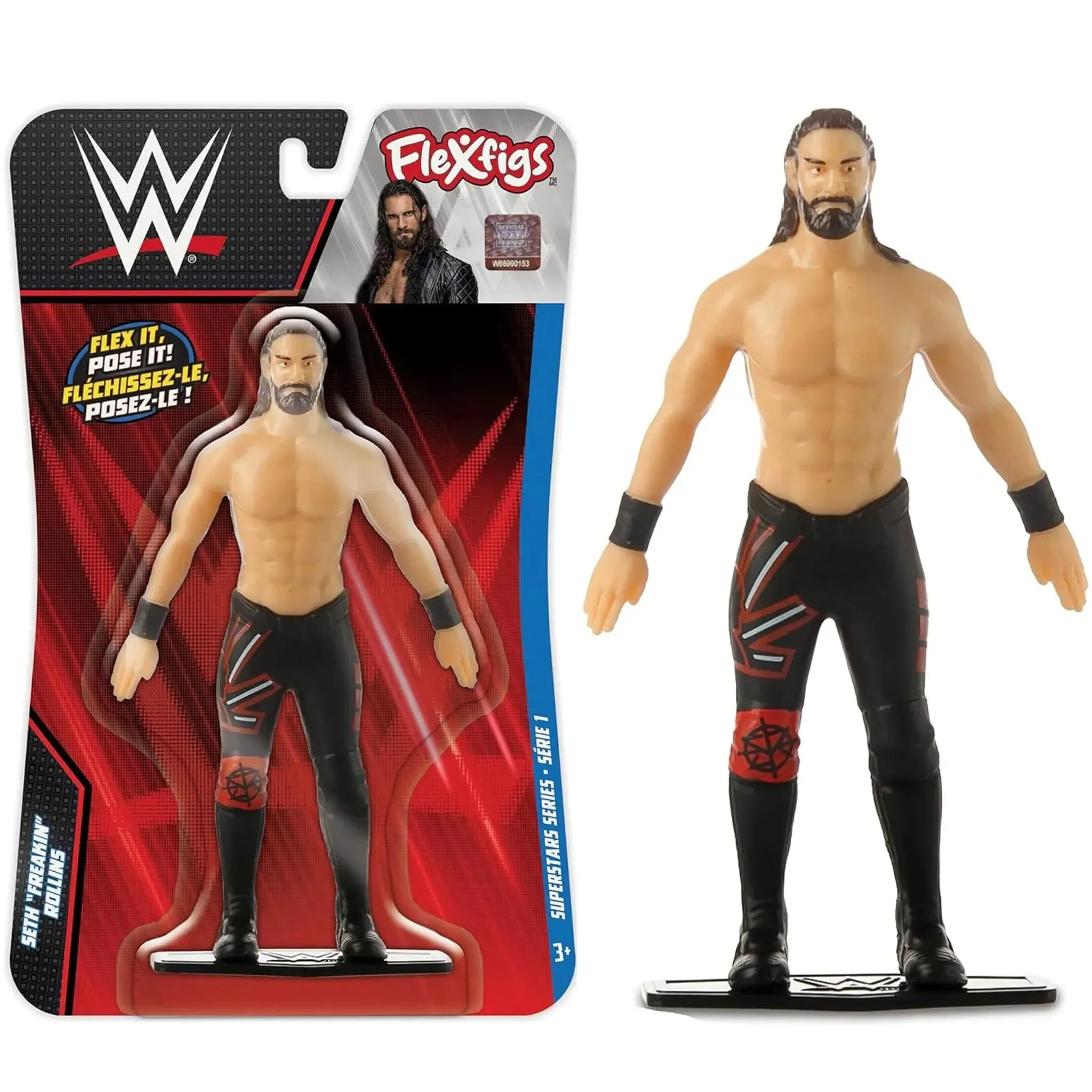 WWE - Seth Rollins Bendable Action Figure (5.75") - TCG Toys - Flexfigs Superstars Series 1 - (2024) - Image 2